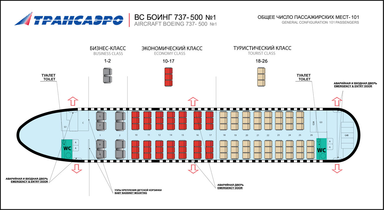 Расположение кресел в боинге 737 ютэйр